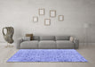 Machine Washable Persian Blue Traditional Rug in a Living Room, wshtr4122blu