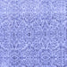 Square Machine Washable Persian Blue Traditional Rug, wshtr4122blu