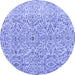 Round Persian Blue Traditional Rug, tr4122blu