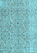 Machine Washable Persian Light Blue Traditional Rug, wshtr4122lblu