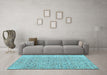 Machine Washable Persian Light Blue Traditional Rug in a Living Room, wshtr4122lblu