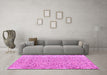 Machine Washable Persian Pink Traditional Rug in a Living Room, wshtr4122pnk