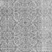 Round Machine Washable Persian Gray Traditional Rug, wshtr4122gry
