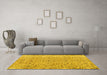 Machine Washable Persian Yellow Traditional Rug in a Living Room, wshtr4122yw