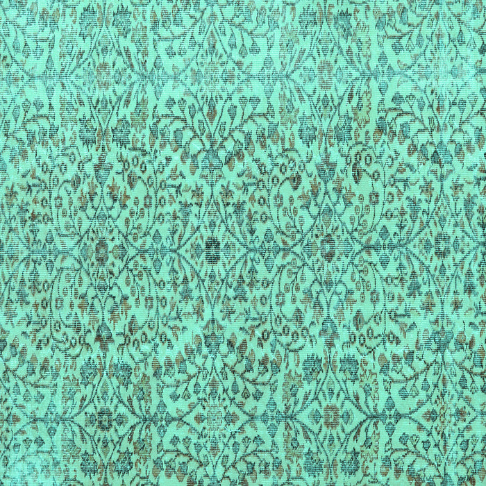 Square Machine Washable Persian Turquoise Traditional Area Rugs, wshtr4122turq