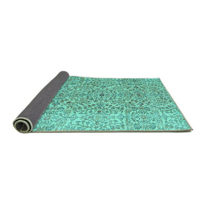 Sideview of Persian Turquoise Traditional Rug, tr4122turq