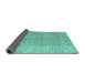 Sideview of Persian Turquoise Traditional Rug, tr4122turq