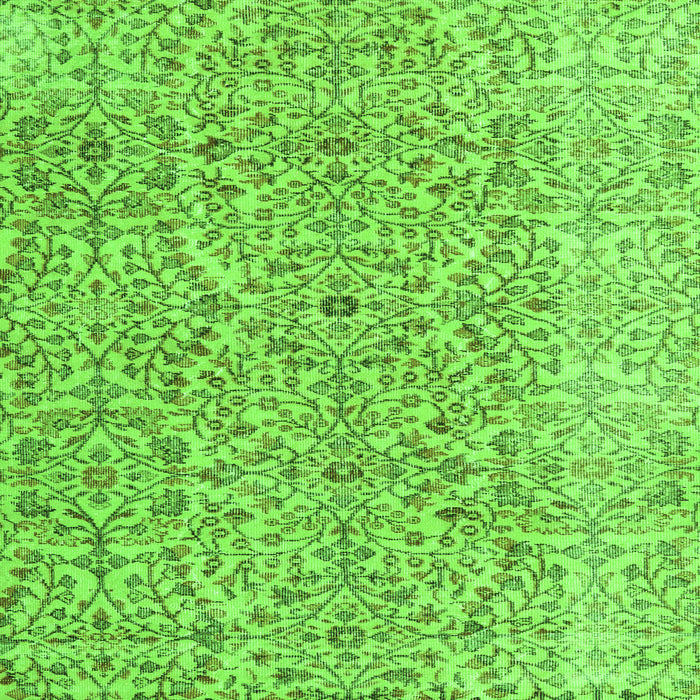 Round Machine Washable Persian Green Traditional Area Rugs, wshtr4122grn