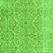 Round Machine Washable Persian Green Traditional Area Rugs, wshtr4122grn