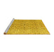 Sideview of Machine Washable Persian Yellow Traditional Rug, wshtr4122yw