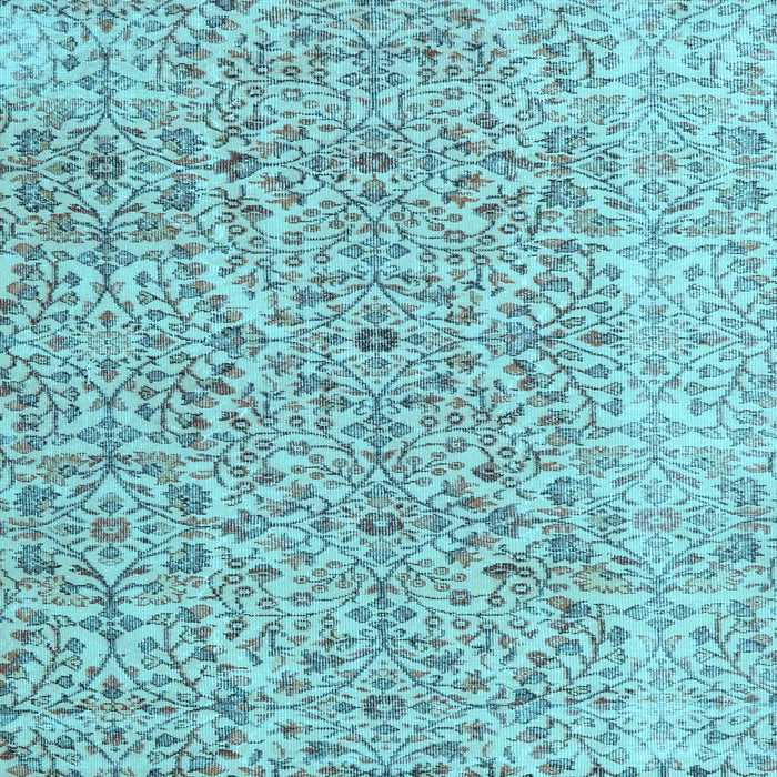 Square Machine Washable Persian Light Blue Traditional Rug, wshtr4122lblu