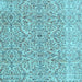 Square Machine Washable Persian Light Blue Traditional Rug, wshtr4122lblu