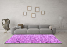 Machine Washable Persian Purple Traditional Area Rugs in a Living Room, wshtr4122pur