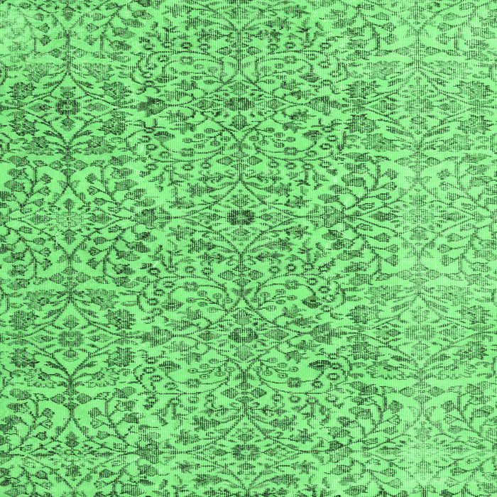 Square Machine Washable Persian Emerald Green Traditional Area Rugs, wshtr4122emgrn