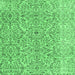 Square Machine Washable Persian Emerald Green Traditional Area Rugs, wshtr4122emgrn