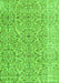 Serging Thickness of Machine Washable Persian Green Traditional Area Rugs, wshtr4122grn