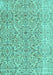Machine Washable Persian Turquoise Traditional Area Rugs, wshtr4122turq