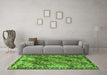 Machine Washable Persian Green Traditional Area Rugs in a Living Room,, wshtr4123grn