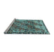 Sideview of Machine Washable Persian Light Blue Traditional Rug, wshtr4123lblu