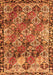 Serging Thickness of Machine Washable Persian Orange Traditional Area Rugs, wshtr4123org