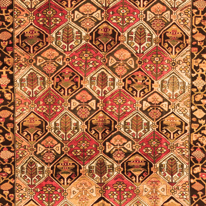 Serging Thickness of Machine Washable Persian Orange Traditional Area Rugs, wshtr4123org