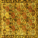 Square Machine Washable Persian Yellow Traditional Rug, wshtr4123yw