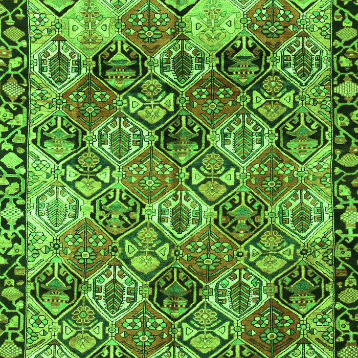 Serging Thickness of Machine Washable Persian Green Traditional Area Rugs, wshtr4123grn
