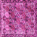 Square Machine Washable Persian Pink Traditional Rug, wshtr4123pnk