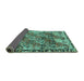 Sideview of Persian Turquoise Traditional Rug, tr4123turq