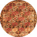 Square Persian Orange Traditional Rug, tr4123org