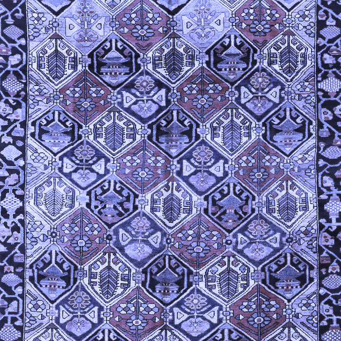 Machine Washable Persian Blue Traditional Rug, wshtr4123blu