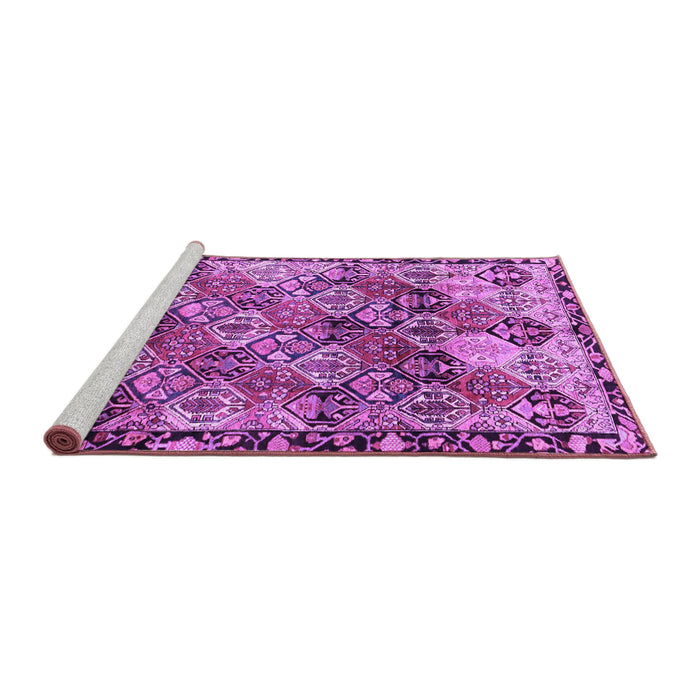 Sideview of Machine Washable Persian Purple Traditional Area Rugs, wshtr4123pur