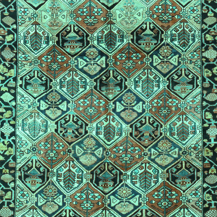 Machine Washable Persian Turquoise Traditional Area Rugs, wshtr4123turq