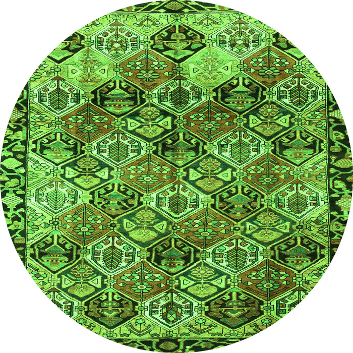 Square Persian Green Traditional Rug, tr4123grn