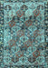 Machine Washable Persian Light Blue Traditional Rug, wshtr4123lblu