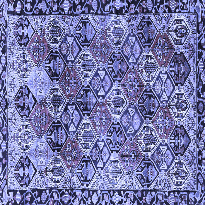 Square Machine Washable Persian Blue Traditional Rug, wshtr4123blu
