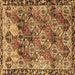Square Persian Brown Traditional Rug, tr4123brn