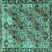 Square Persian Turquoise Traditional Rug, tr4123turq