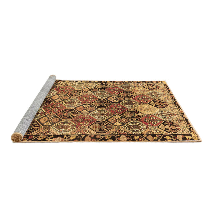 Sideview of Machine Washable Persian Brown Traditional Rug, wshtr4123brn