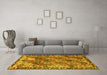 Machine Washable Persian Yellow Traditional Rug in a Living Room, wshtr4123yw