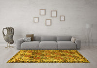 Machine Washable Persian Yellow Traditional Rug, wshtr4123yw