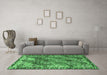 Machine Washable Persian Emerald Green Traditional Area Rugs in a Living Room,, wshtr4123emgrn