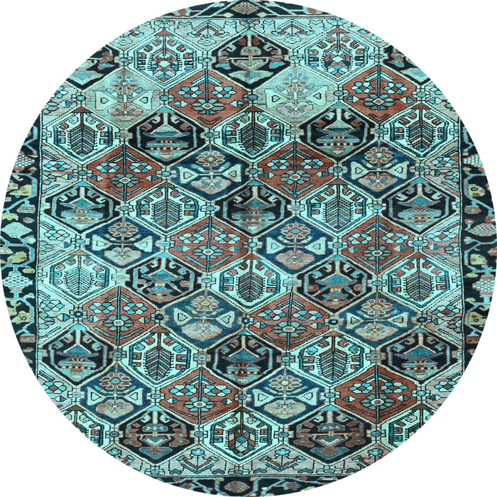 Round Persian Light Blue Traditional Rug, tr4123lblu
