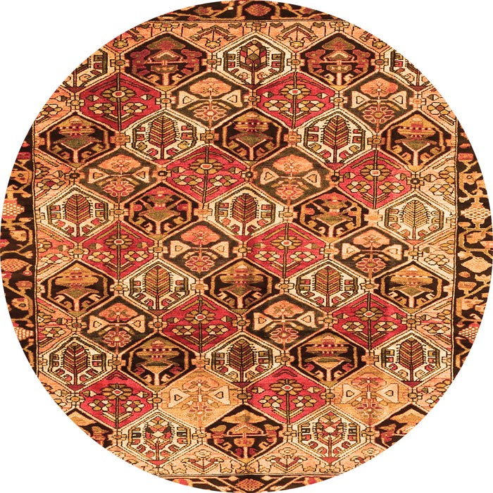 Machine Washable Persian Orange Traditional Area Rugs, wshtr4123org