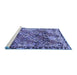 Sideview of Machine Washable Persian Blue Traditional Rug, wshtr4123blu