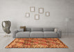 Machine Washable Persian Orange Traditional Area Rugs in a Living Room, wshtr4123org