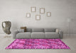 Machine Washable Persian Pink Traditional Rug in a Living Room, wshtr4123pnk