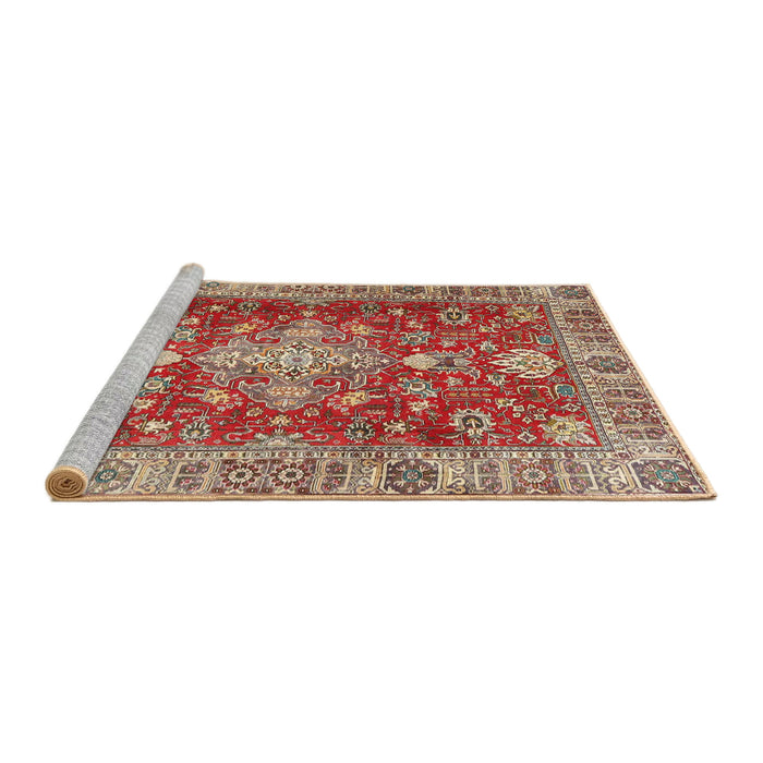 Sideview of Machine Washable Traditional Red Rug, wshtr4124