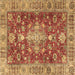 Square Machine Washable Persian Brown Traditional Rug, wshtr4124brn