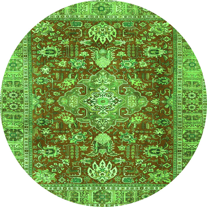 Machine Washable Persian Green Traditional Area Rugs, wshtr4124grn